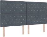 vidaXL LED Κεφαλάρι Σκούρο Γκρι 90 εκ. Βελούδο