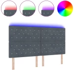 vidaXL LED Κεφαλάρι Σκούρο Γκρι 90 εκ. Βελούδο
