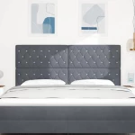 vidaXL LED Κεφαλάρι Σκούρο Γκρι 90 εκ. Βελούδο