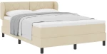 vidaXL Κρεβάτι με Στρώμα Κρεμ 160x200 cm Υφασμάτινο