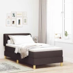 vidaXL Κρεβάτι με Στρώμα Στρώμα Σεντόνι Καφέ 90x200 εκ. Ύφασμα