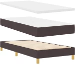 vidaXL Κρεβάτι με Στρώμα Στρώμα Σεντόνι Καφέ 90x200 εκ. Ύφασμα