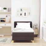vidaXL Κρεβάτι με Στρώμα Στρώμα Σεντόνι Καφέ 90x200 εκ. Ύφασμα