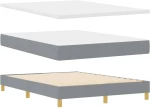 Κρεβάτι Box Spring με Μαξιλάρι vidaXL Ανοιχτό γκρι 140x200 εκ. Ύφασμα