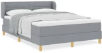 Κρεβάτι Box Spring με Μαξιλάρι vidaXL Ανοιχτό γκρι 140x200 εκ. Ύφασμα