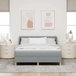 Κρεβάτι Box Spring με Μαξιλάρι vidaXL Ανοιχτό γκρι 140x200 εκ. Ύφασμα