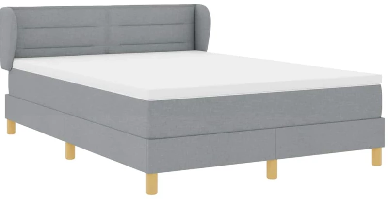 Κρεβάτι Box Spring με Μαξιλάρι vidaXL Ανοιχτό γκρι 140x200 εκ. Ύφασμα
