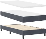 vidaXL Κρεβάτι Box Spring με Στρώμα Σκούρο Γκρι 90x200 cm Βελούδο