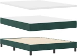 Κρεβάτι Box Spring με Στρώμα vidaXL Σκούρο Πράσινο 140x190 εκ. Βελούδο