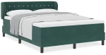 Κρεβάτι Box Spring με Στρώμα vidaXL Σκούρο Πράσινο 140x190 εκ. Βελούδο