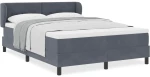 κρεβάτι vidaXL Box Spring με στρώμα Σκούρο Γκρι 140x190 εκ. Βελούδο