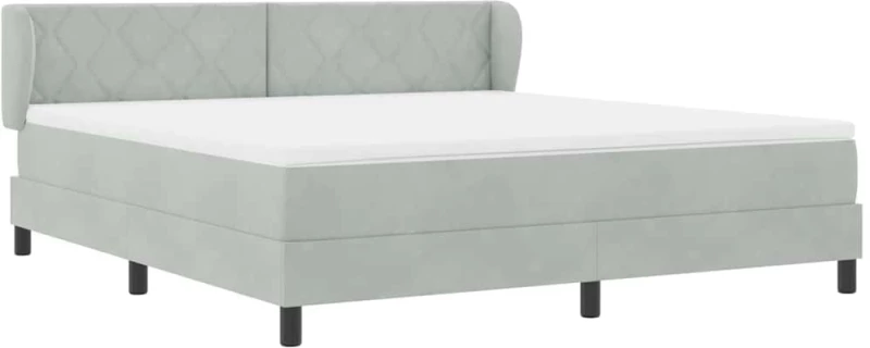 ΒίνταXL Κρεβάτι Box Spring με Στρώμα σε Ανοιχτό Γκρι, 180x200 εκ, Βελούδο