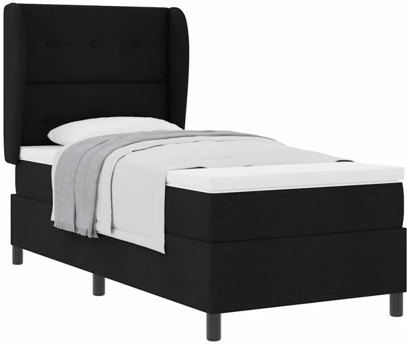 vidaXL Βάση Κρεβατιού με Στρώμα Μαύρο 80x200 cm, Υφασμάτινο