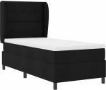 vidaXL Βάση Κρεβατιού με Στρώμα Μαύρο 80x200 cm, Υφασμάτινο