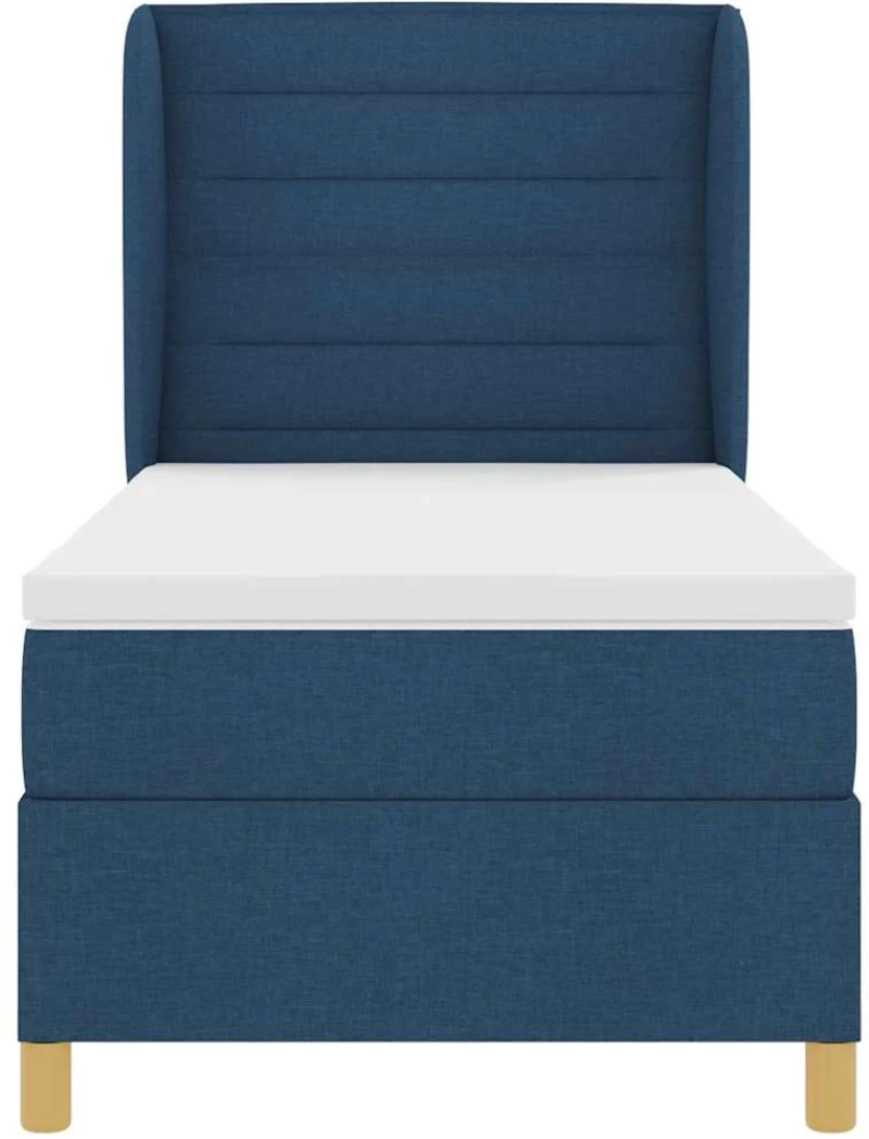 Κρεβάτι Box Spring με Ματράζ vidaXL Μπλε 100x200 εκ. Ύφασμα