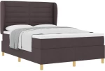 Κρεβάτι Box Spring vidaXL με Στρώμα Σκούρο Καφέ 140x200 εκ. Ύφασμα