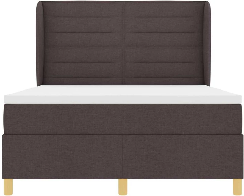 Κρεβάτι Box Spring vidaXL με Στρώμα Σκούρο Καφέ 140x200 εκ. Ύφασμα