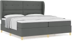 Κρεβάτι Box Spring με Στρώμα vidaXL Σκούρο Γκρι 200x200 εκ. Υφάσματος