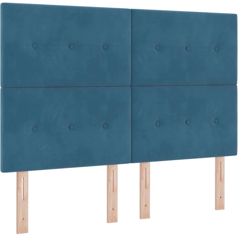 vidaXL Κρεβάτι Box Spring με στρώμα Σκούρο Μπλε 160x200 εκ. Βελούδο