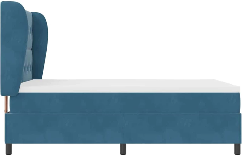 vidaXL Κρεβάτι Box Spring με στρώμα Σκούρο Μπλε 160x200 εκ. Βελούδο