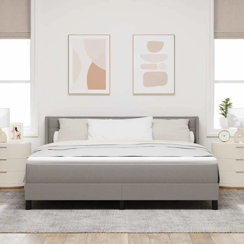 vidaXL Κρεβάτι Box Spring με Στρώμα σε Ταουπέ, 180 x 200 εκ. Ύφασμα