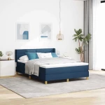 vidaXL Κρεβάτι με Σπαστό Στρώμα Μπλε, 140x200 εκ, Υφασμάτινο