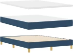 vidaXL Μπλε Κρεβάτι με Ελατήριο και Στρώμα - 160 x 200 cm - Ύφασμα