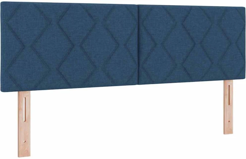 vidaXL Μπλε Κρεβάτι με Ελατήριο και Στρώμα - 160 x 200 cm - Ύφασμα