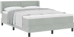κρεβάτι box spring με μαξιλάρι vidaXL ανοιχτό γκρι 140x190 εκ. βελούδο
