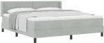 κρεβάτι με στρώμα vidaXL Box Spring Γκρίζο ανοιχτό 180x200 εκ. Βελούδο
