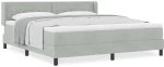 κρεβάτι με στρώμα vidaXL Box Spring Γκρίζο ανοιχτό 180x200 εκ. Βελούδο