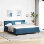 vidaXL Κρεβάτι Σπρώξιμου Σκούρο Μπλε 180x200 εκ. Βελούδιο
