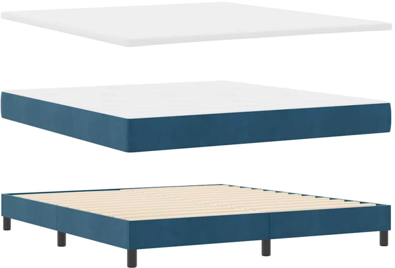 vidaXL Κρεβάτι Σπρώξιμου Σκούρο Μπλε 180x200 εκ. Βελούδιο
