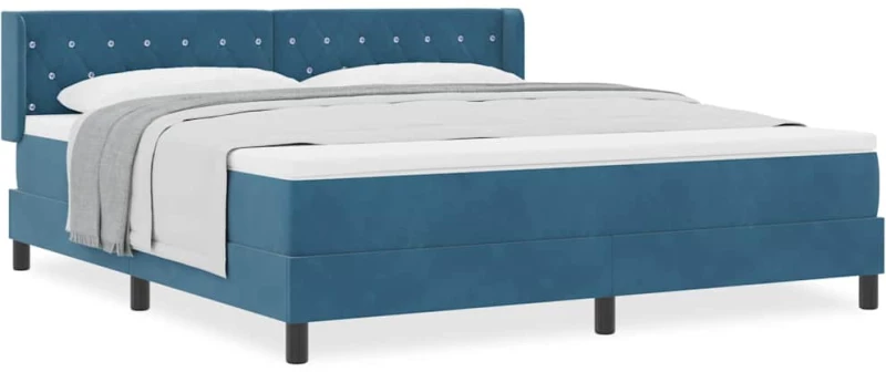 vidaXL Κρεβάτι Σπρώξιμου Σκούρο Μπλε 180x200 εκ. Βελούδιο