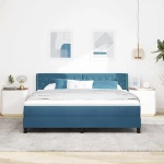 vidaXL Κρεβάτι Σπρώξιμου Σκούρο Μπλε 180x200 εκ. Βελούδιο