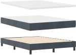 κρεβάτι Box Spring με στρώμα vidaXL Σκούρο Γκρι 140x200 εκ Βελούδο