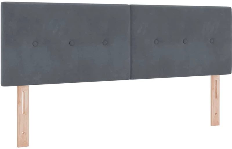 κρεβάτι Box Spring με στρώμα vidaXL Σκούρο Γκρι 140x200 εκ Βελούδο