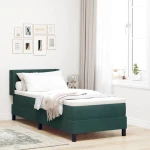 vidaXL Κρεβάτι Box Spring με Στρώμα Σκούρο Πράσινο 80x200 εκ. Βελούδο