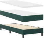 vidaXL Κρεβάτι Box Spring με Στρώμα Σκούρο Πράσινο 80x200 εκ. Βελούδο
