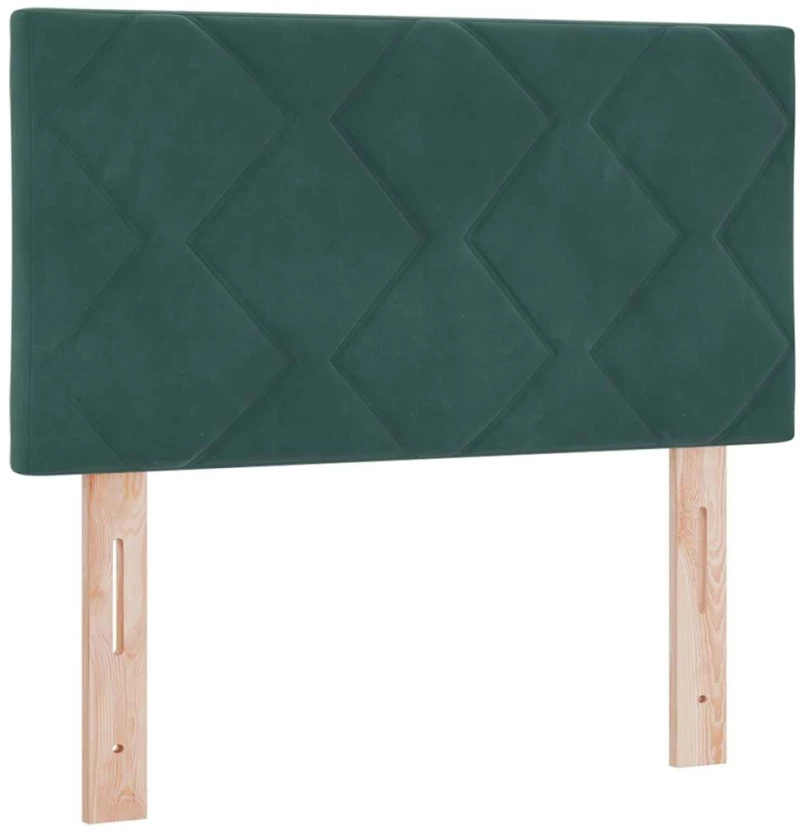 vidaXL Κρεβάτι Box Spring με Στρώμα Σκούρο Πράσινο 80x200 εκ. Βελούδο