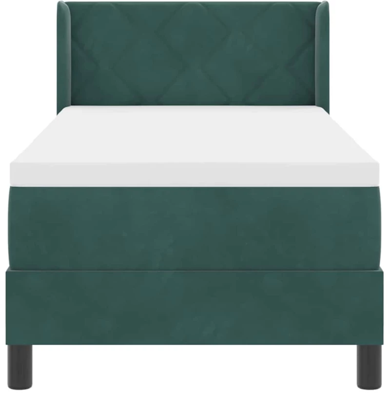 vidaXL Κρεβάτι Box Spring με Στρώμα Σκούρο Πράσινο 80x200 εκ. Βελούδο