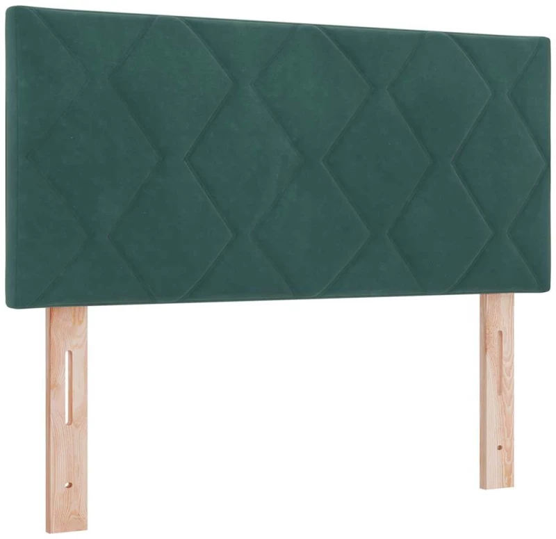 Κρεβάτι Box Spring με Στρώμα vidaXL Σκούρο Πράσινο 90x200 εκ. Βελούδο