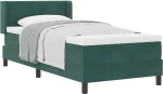 Κρεβάτι Box Spring με Στρώμα vidaXL Σκούρο Πράσινο 90x200 εκ. Βελούδο