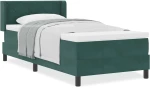 Κρεβάτι Box Spring με Στρώμα vidaXL Σκούρο Πράσινο 90x200 εκ. Βελούδο