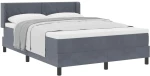 Κρεβάτι Box Spring με Στρώμα vidaXL Σκούρο Γκρι 160x200 εκ Βελούδο