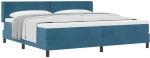 vidaXL Κρεβάτι Box Spring με Στρώμα Σκούρο Μπλε 200x200 εκ. Βελούδο