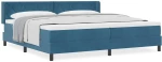 vidaXL Κρεβάτι Box Spring με Στρώμα Σκούρο Μπλε 200x200 εκ. Βελούδο