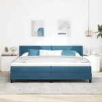 vidaXL Κρεβάτι Box Spring με Στρώμα Σκούρο Μπλε 200x200 εκ. Βελούδο
