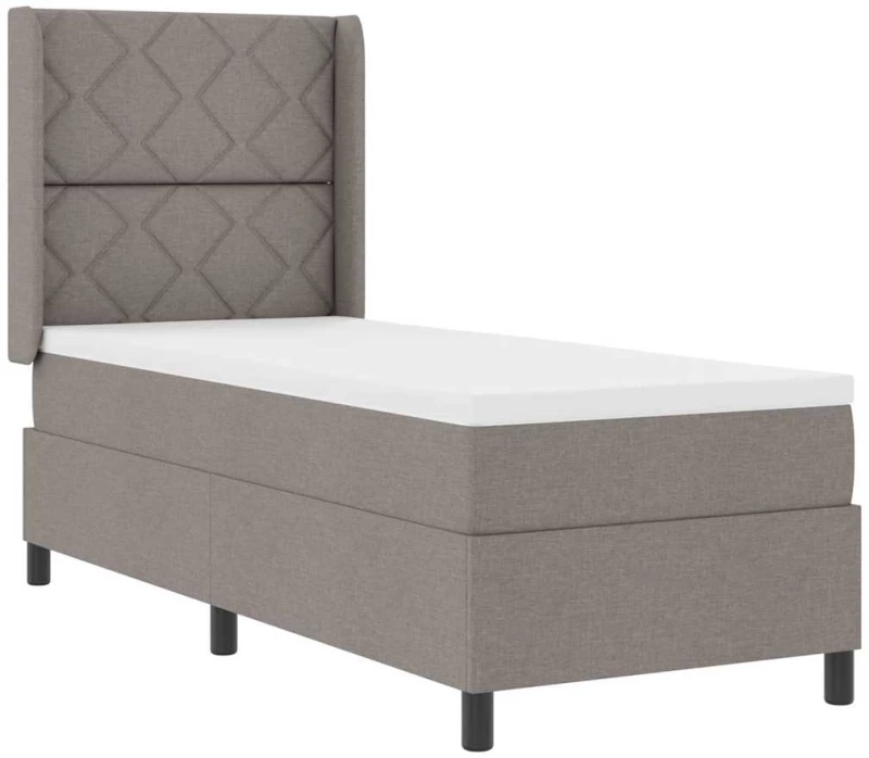 Κρεβάτι Box Spring vidaXL με Στρώμα Ταούπε 90x190 cm Υφάσματος