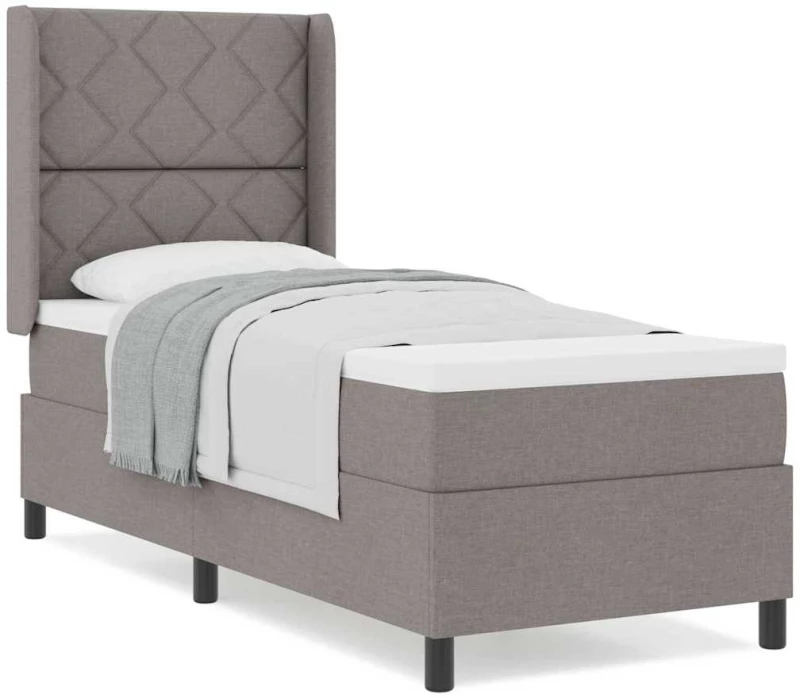 Κρεβάτι Box Spring vidaXL με Στρώμα Ταούπε 90x190 cm Υφάσματος